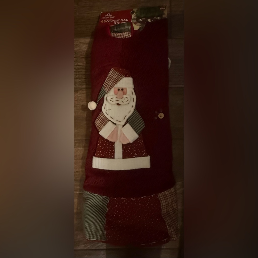 Holiday Time Red and Green Plaid Tree Skirt